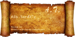 Alb Teréz névjegykártya